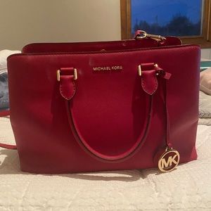 Hot pink Used Michael Kors purse *white paint